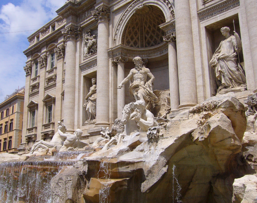 Fountain Trevi se setkává s Xingyan Stone Soch: střet čínských a západních kamenných soch