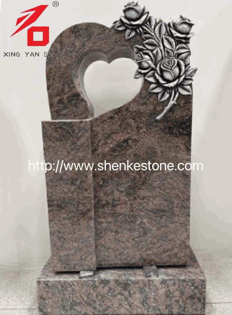 China Xingyan - srdeční ve tvaru růže vyřezávaného žulového náhrobka