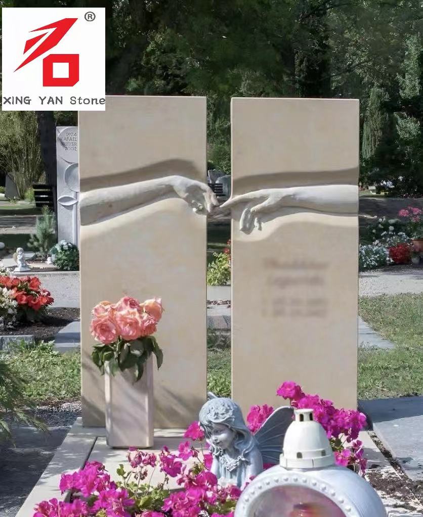 China Xingyan Manufacturing Huangshayan Hand Touch Shaped Tombstone