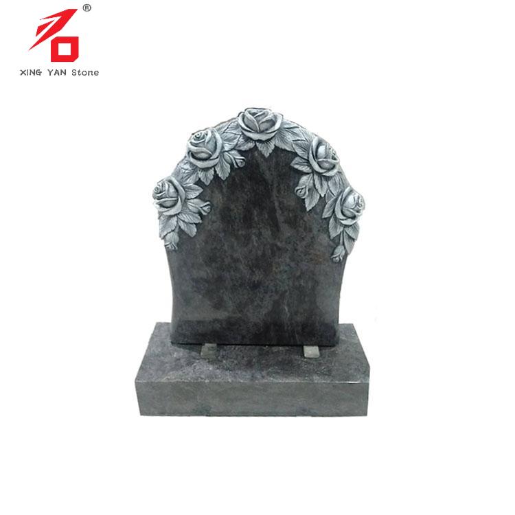 Přizpůsobené Bahamské modré žulové carving Rose Tombstone