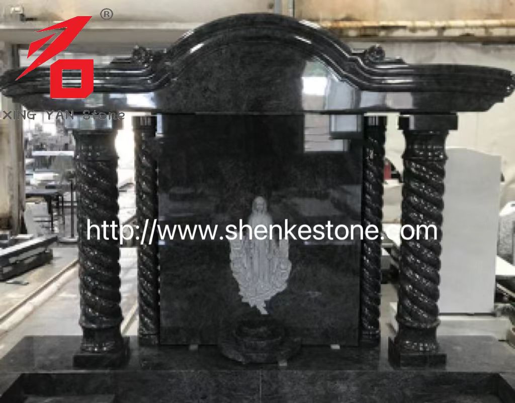 Irský design Bahama Blue Granite Angel Monument
