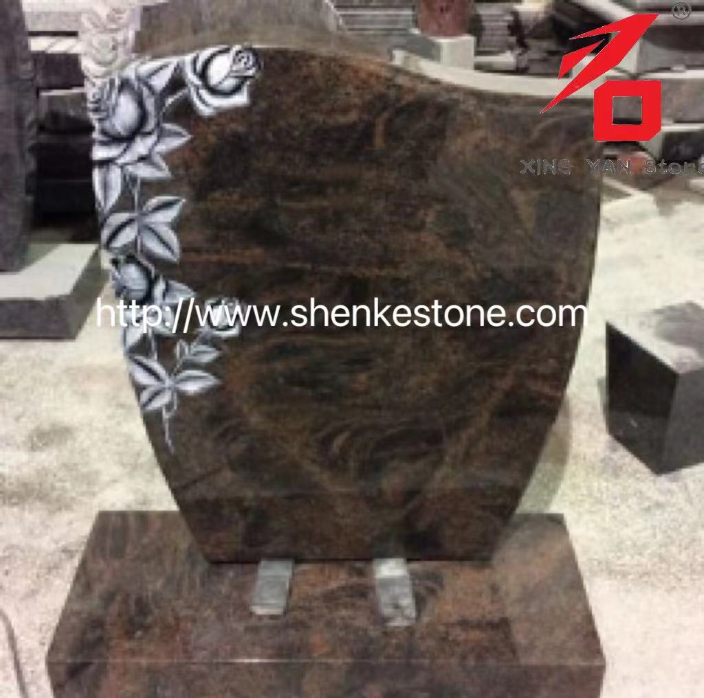 Velkoobchod Red Aurora Granite Monument s vyřezávanou růže